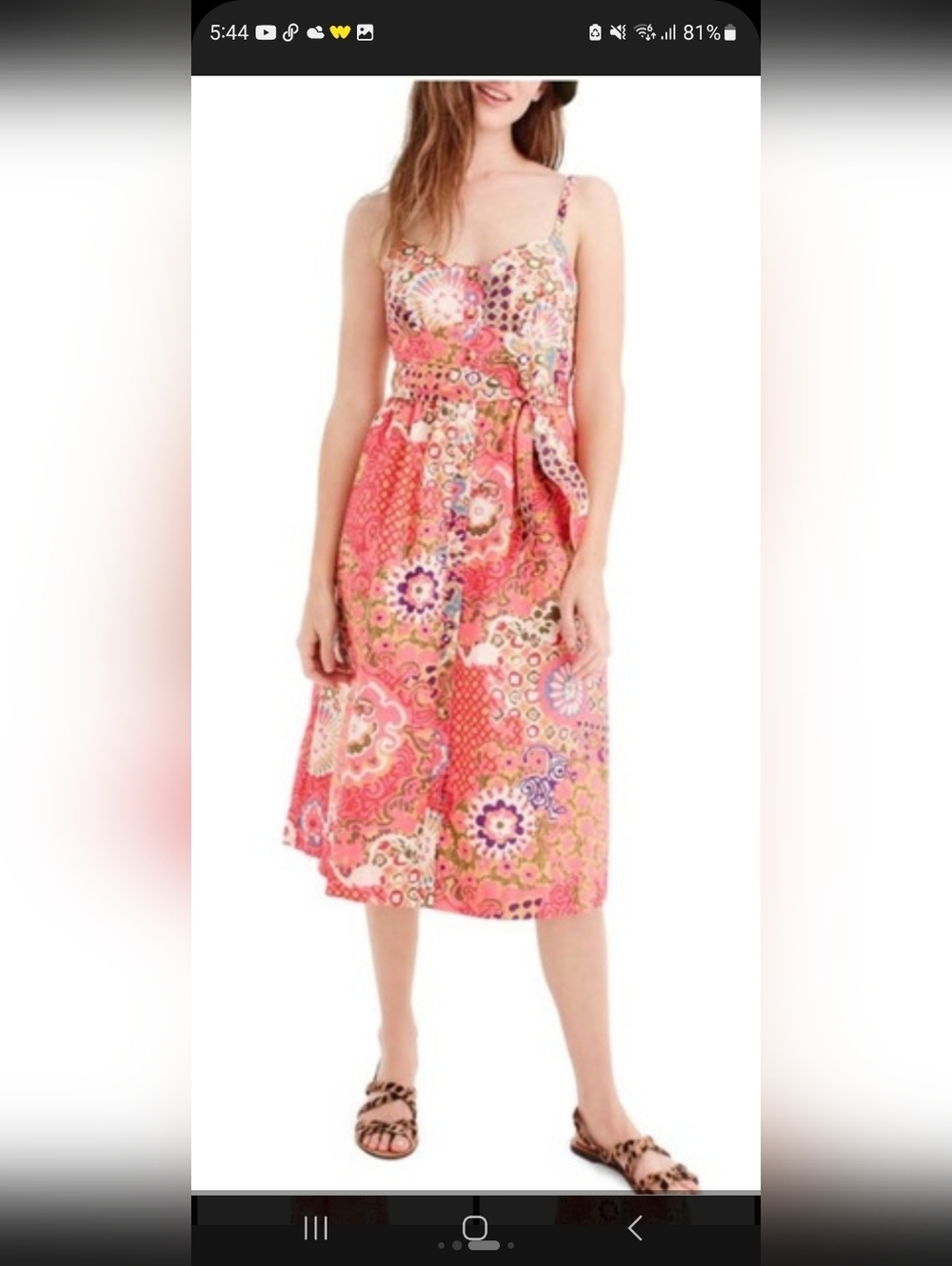 J. Crew Coral Multi-Print Maxi Sundress
